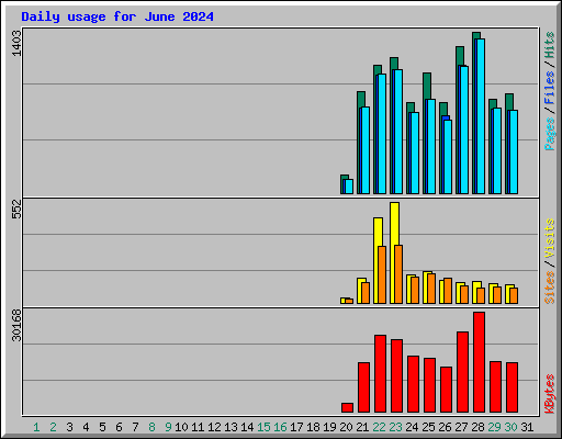 Daily usage for June 2024