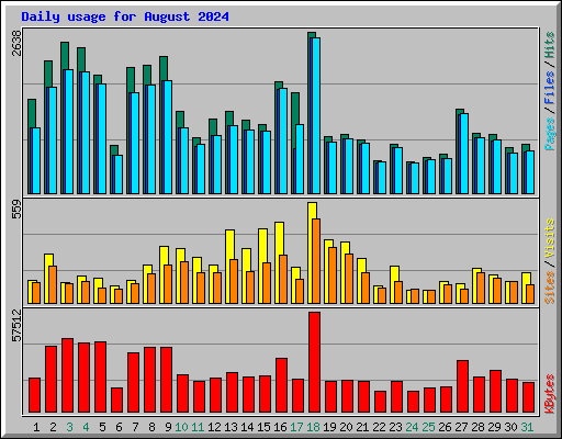 Daily usage for August 2024