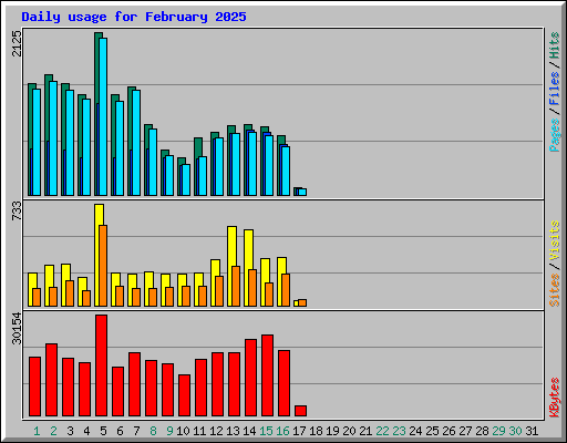 Daily usage for February 2025